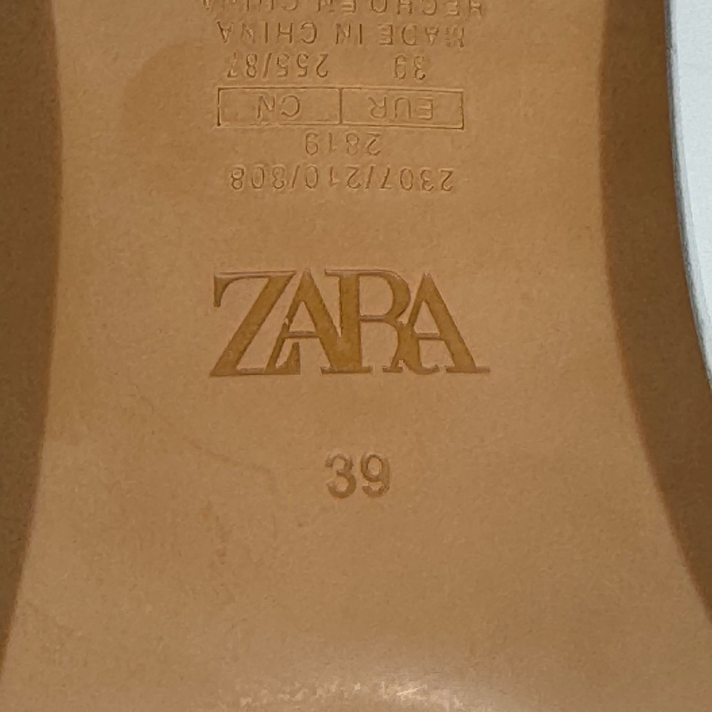 Zara Silver Metallic Heel Strap Sandals Sz 39 - Picture 5 of 5